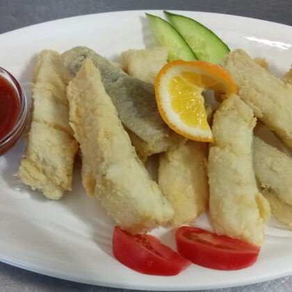 Судак филе жареный