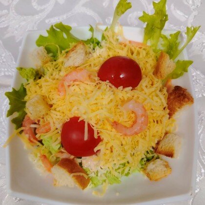 Салат "Цезарь" с креветками