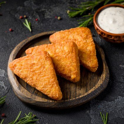 ХАШБРАУН С ЧЕСНОЧНЫМ СОУСОМ