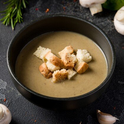 ГРИБНОЙ СУП-ПЮРЕ С ГРЕНКАМИ