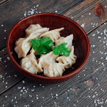 Вонтоны с курой на пару