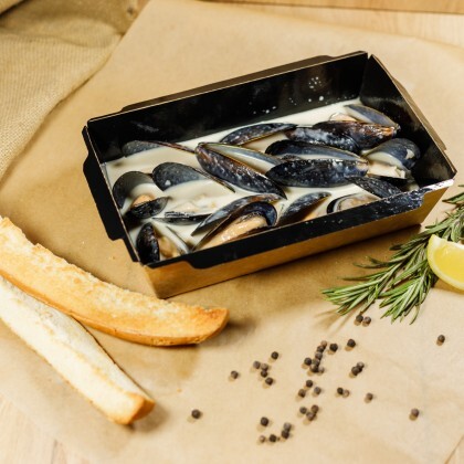 Мидии в сливочно-чесночном соусе