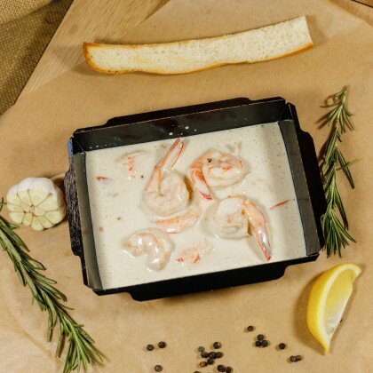 Креветки в сливочно-чесночном соусе