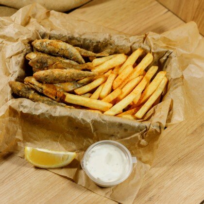 Барабуля с картофелем фри