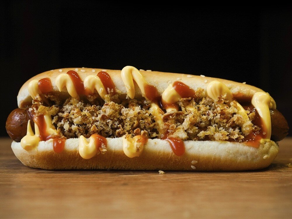 Хот-дог с куриной сосиской