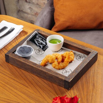 Креветки темпура с соусом из сладкий васаби