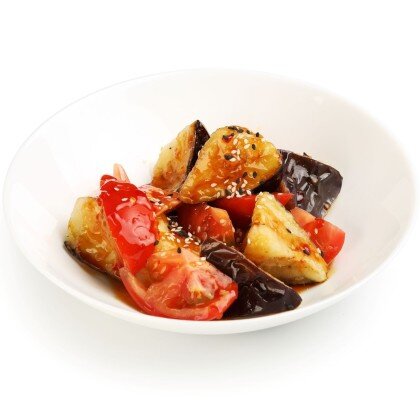 Салат теплый с баклажаном