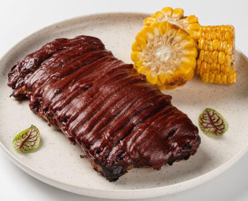 Свиные ребра глазированные в соусе BBQ