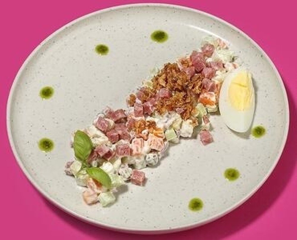 Оливье с краковской колбасой по ГОСТу