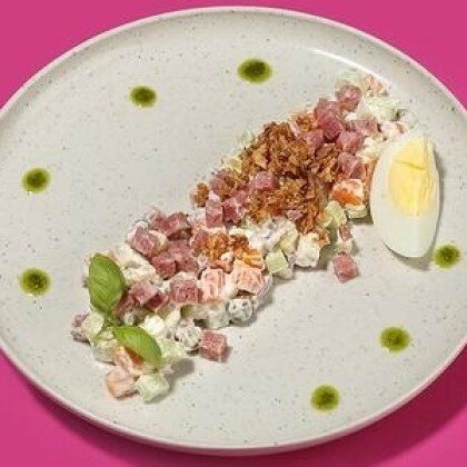 Оливье с краковской колбасой по ГОСТу