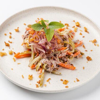 Обжорка с ростбифом и печеной морковью