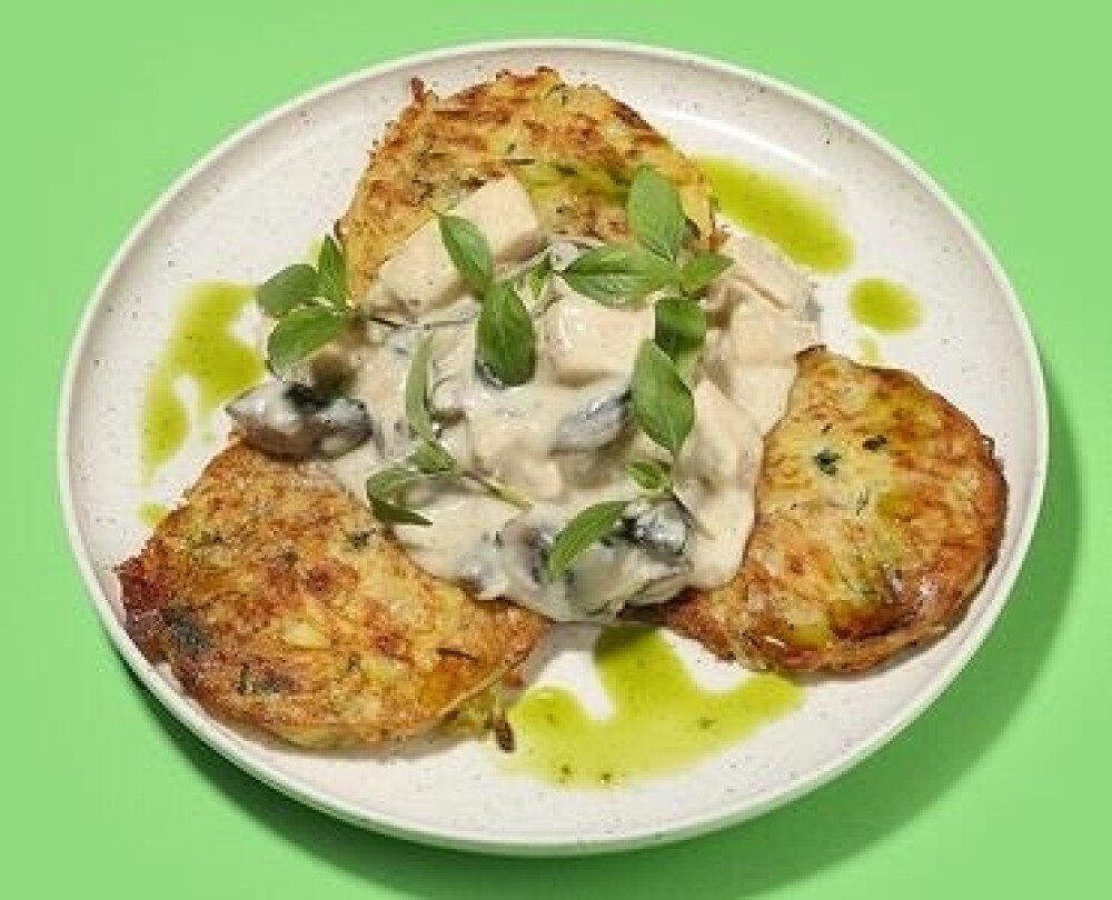 Драники с куриным соте