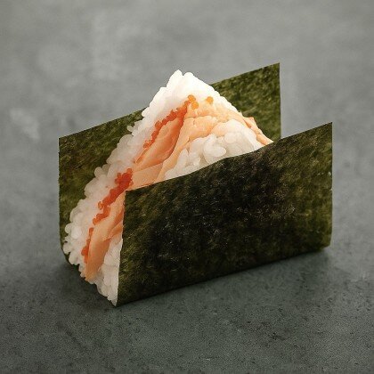 Онигири с лососем в соусе терияки