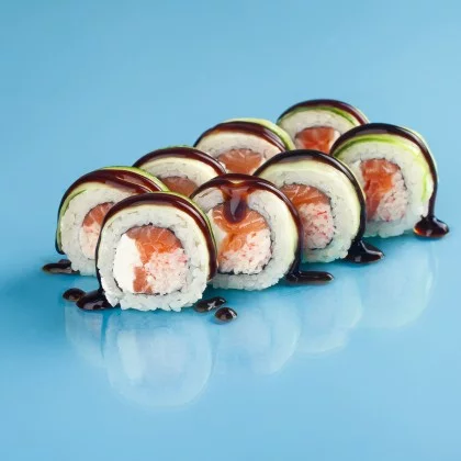 Гринролл с лососем и крабом