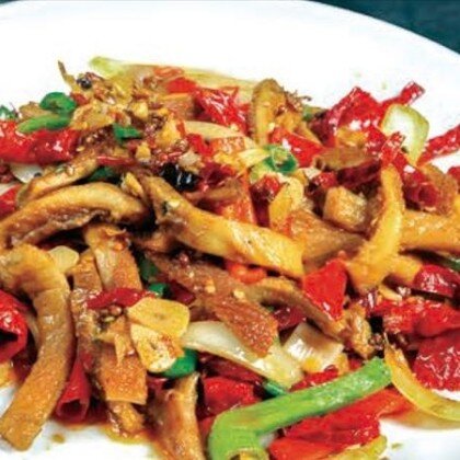 B22 Жареный говяжий желудок 辣炒牛肚肖