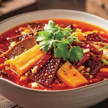 B60 Говяжьи потроха по-сычуаньски 毛血旺