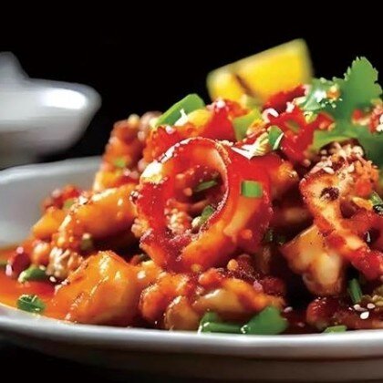 B31 Острые куриные желудки с кальмарами 辣爆鸡胗鱿鱼