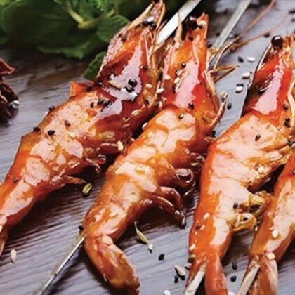 B41 Жареные креветки с тмином 孜兰串串虾