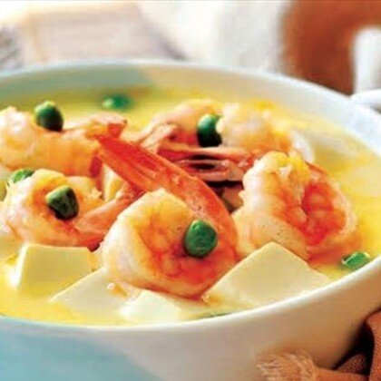 B42 Омлет с креветками 虾仁蒸水蛋