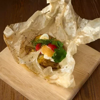 Егерьский мундир с укропным маслом и щучьей икрой