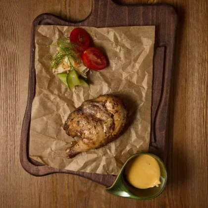 Кукурузный цыпленок "Фондю" на углях