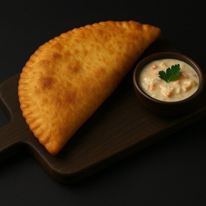 Чебурек "с сыром и креветкой"