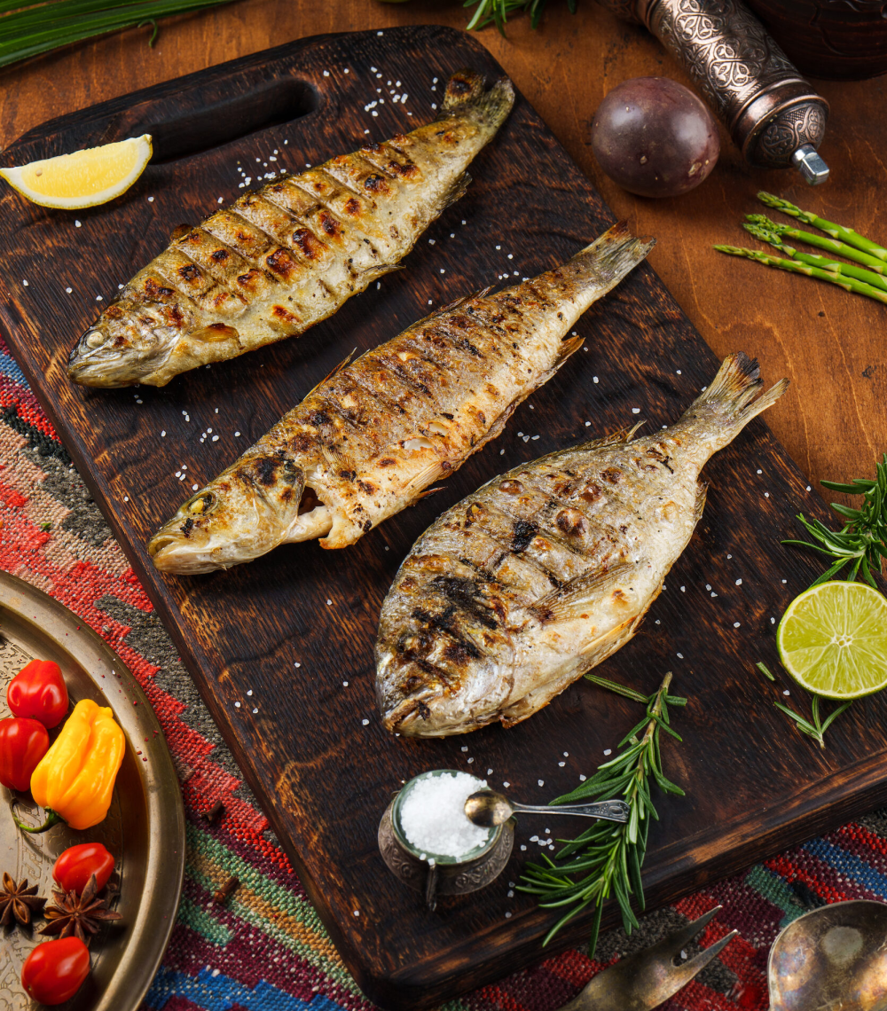 Форель радужная на мангале