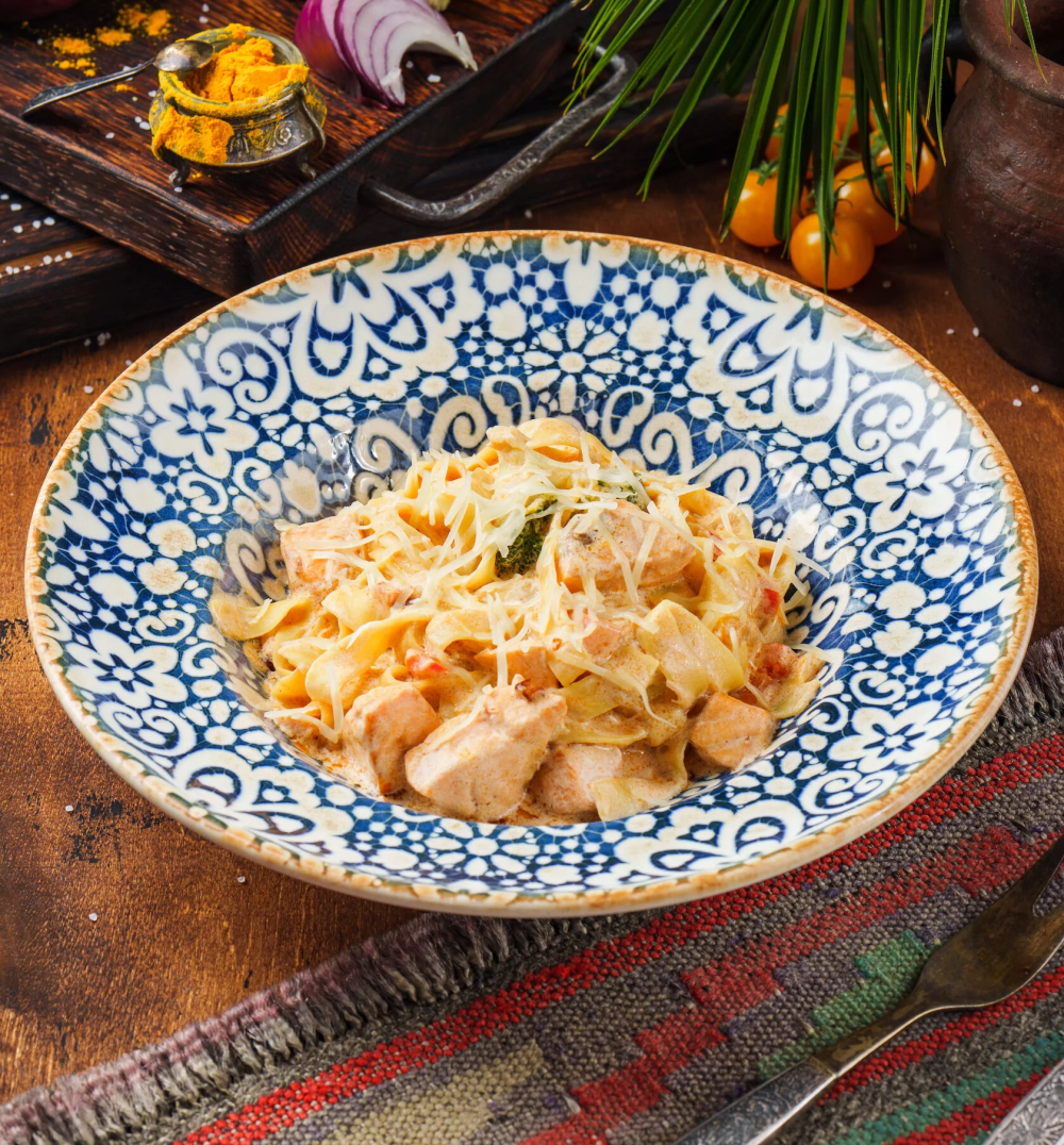 Фетучини сальмон