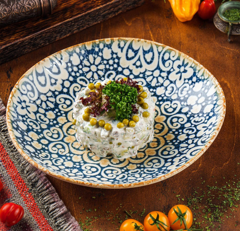 Оливье с говядиной