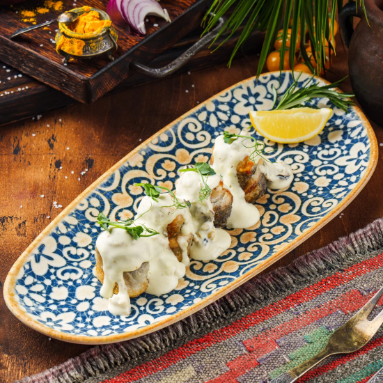 Форель радужная жареная с жюльеном