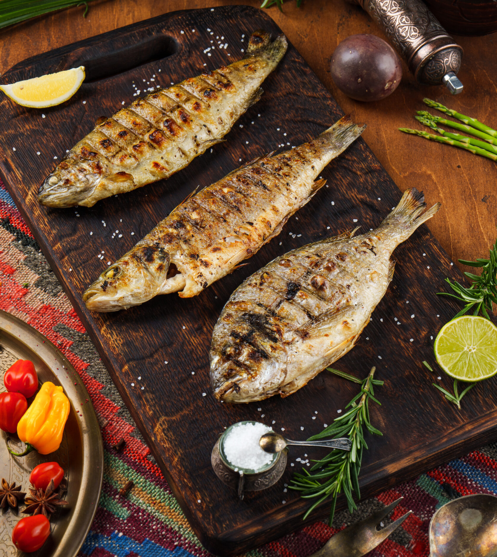 Сибас на мангале