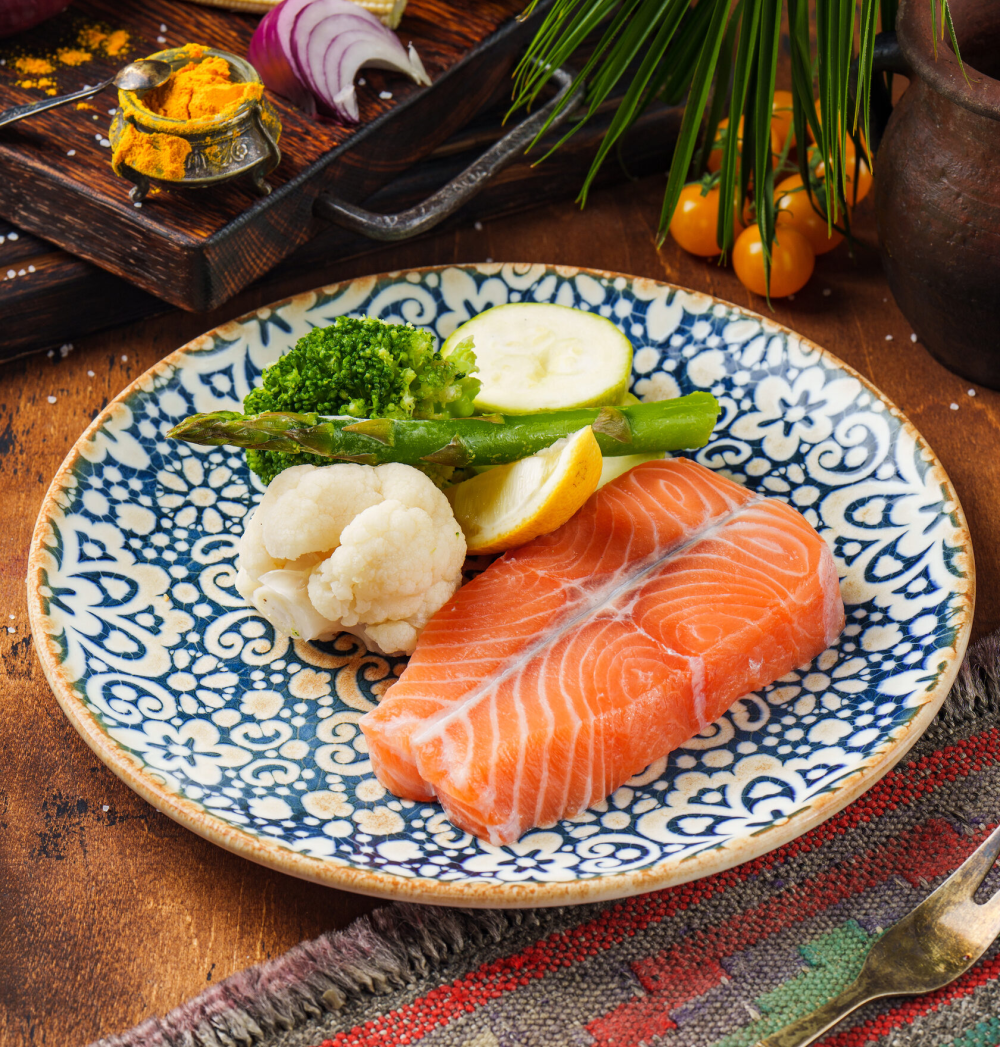 Семга на пару