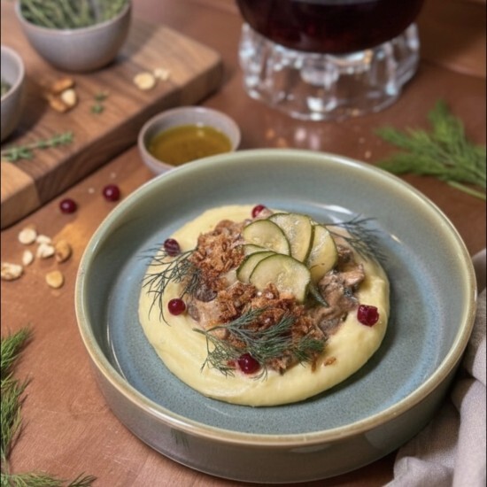 Бефстроганов с пюре