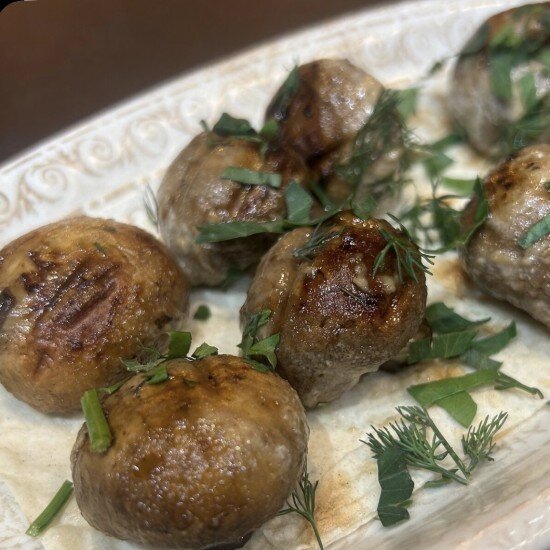 Шампиньоны на мангале