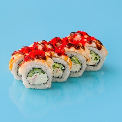 Прайм креветка с нежным крабом и унаги соусом