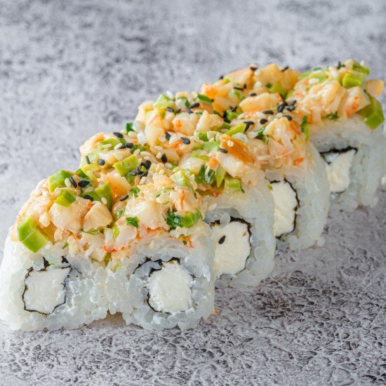 С тартаром из креветок