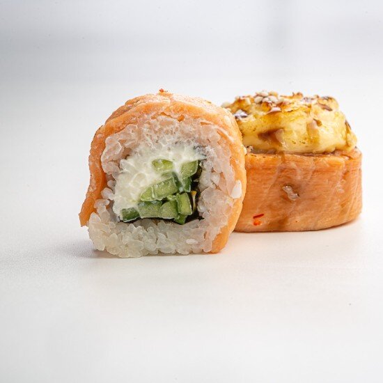 Запеченная филадельфия с сырным соусом (5 шт)