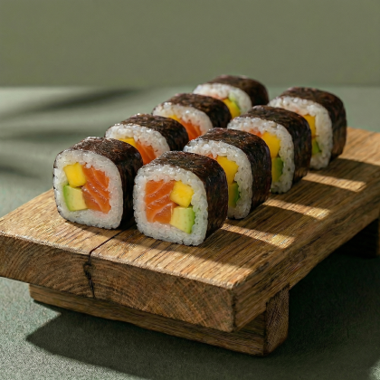 Лосось с манго и авокадо