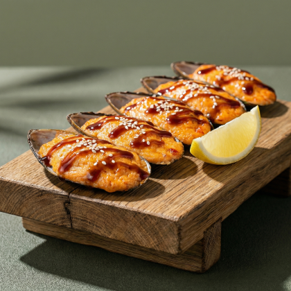 Запеченные мидии спайси