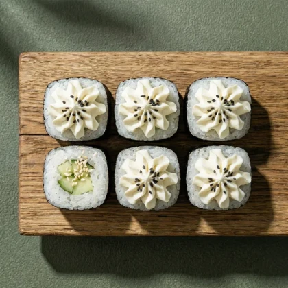 Классический сливочный ролл с огурцом