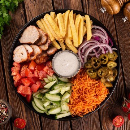 Шаверма на тарелке двойная курица