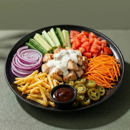 Шаверма на тарелке Барбекю