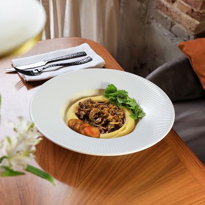 Бефстроганов с картофельным пюре