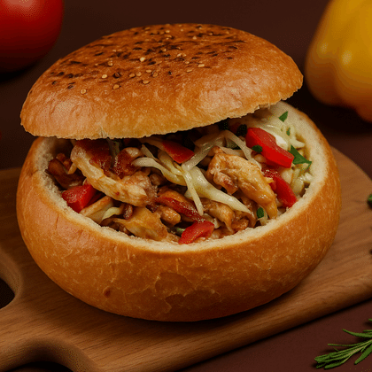 Шаурма с курицей в булке