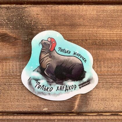 Наклейка на сноуборд/лыжи Только жирочек