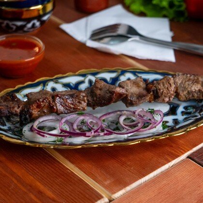 Шашлык из говяжьей печени