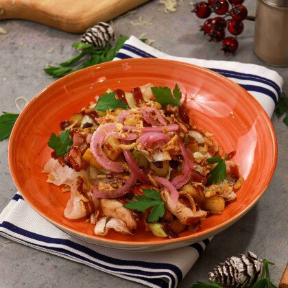 Мясной салат с картофелем