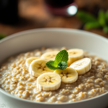 Каша овсяная на кокосовом молоке с бананом