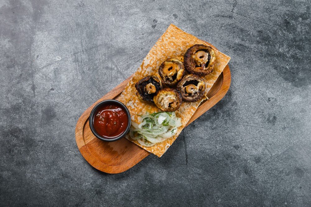 Шампиньоны на мангале