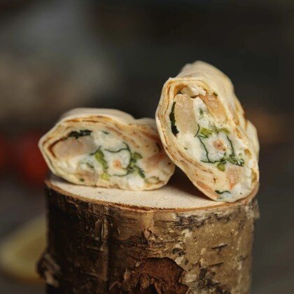 Блины креветка шпинат